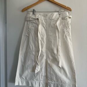 J. Crew White Midi Skirt